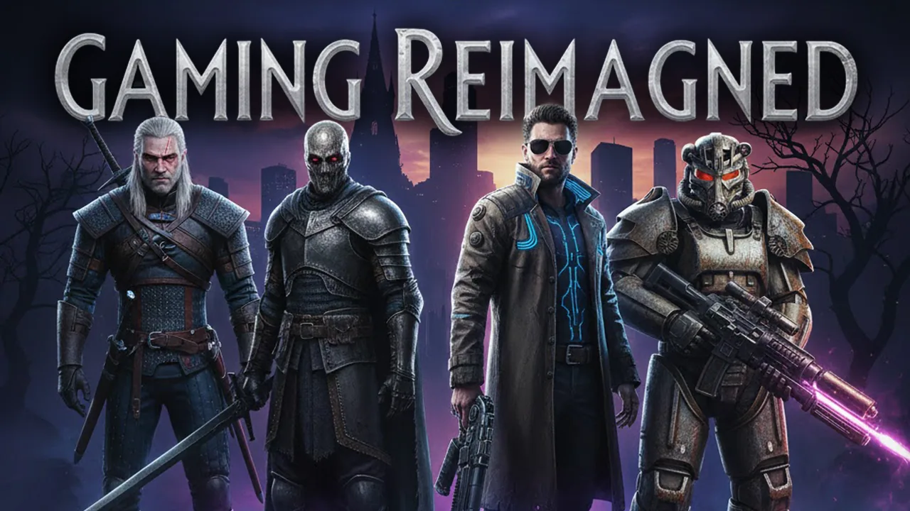 Gaming Reimagined kapağı: dört oyun karakteri
